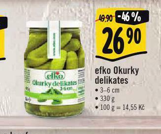Albert Efko okurky delikates nabídka