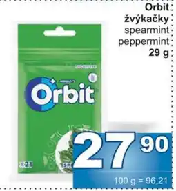 Jip Orbit žvýkačky spearmint peppermint 29 g nabídka