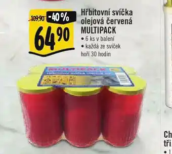 Albert Hřbitovní svíčka olejová červená nabídka