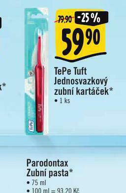 Albert Tepe tuft jednosvazkový zubní kartáček nabídka