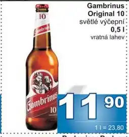 Jip Gambrinus Original 10 světlé výčepní 0,5 l. nabídka