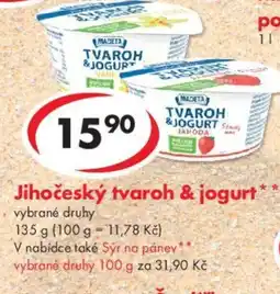 CBA Jihočeský tvaroh & jogurt nabídka