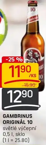 Flop GAMBRINUS ORIGINÁL 10 0.5L nabídka