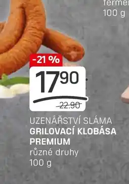 Flop UZENÁŘSTVÍ SLÁMA GRILOVACÍ KLOBÁSA PREMIUM nabídka