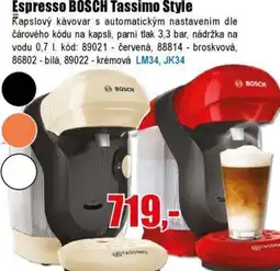 EVA Espresso BOSCH Tassimo Style nabídka