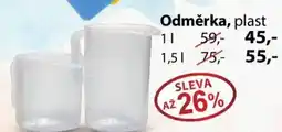 Odměrka, plast
