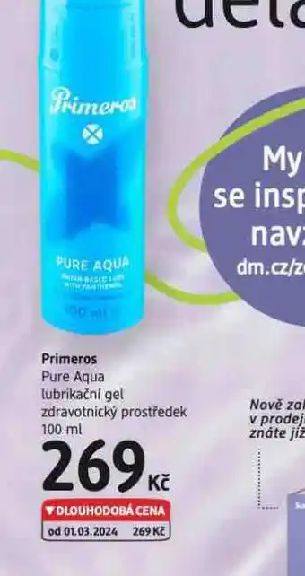 dm drogerie Primeros lubrikační gel nabídka