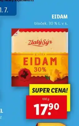 Lidl Eidam bloček 30% nabídka