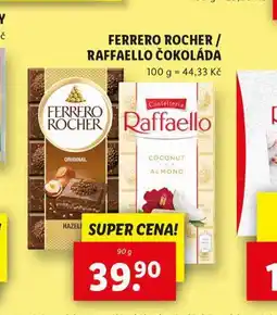 Lidl Ferrero rocher / raffaello čokoláda nabídka