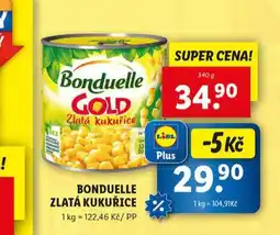 Lidl Bonduelle zlatá kukuřice nabídka