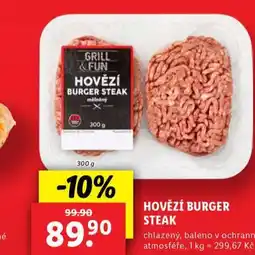 Lidl Hovězí burger steak nabídka