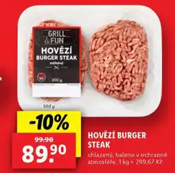 Lidl Hovězí burger steak nabídka