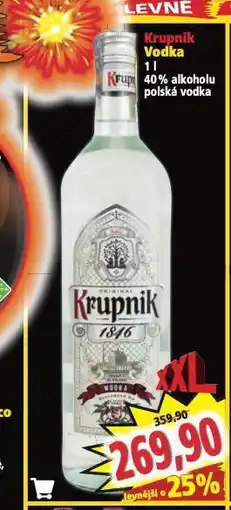 Norma Krupnik vodka nabídka