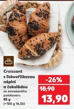 Kaufland Croissant s lískooříškovou náplní a čokoládou nabídka