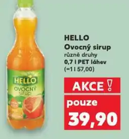 Kaufland HELLO OVOCNÝ sirup 0.7L nabídka