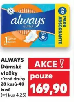 Kaufland ALWAYS Dámské vložky nabídka