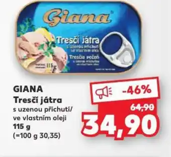 Kaufland GIANA Tresčí játra nabídka