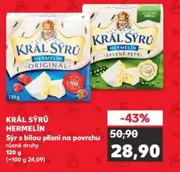 Kaufland KRÁL SÝRŮ HERMELÍN Sýr s bílou plísní na povrchu nabídka