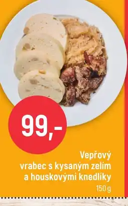 Globus Vepřový vrabec s kysaným zelím a houskovými knedlíky nabídka