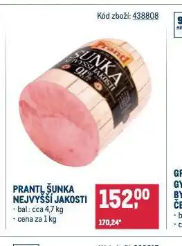 Makro Prantl šunka nejvyšší jakosti nabídka