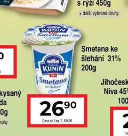 Hruška Kunín smetana ke šlehání nabídka
