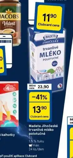 Tesco Madeta jihočeské mléko nabídka