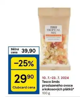 Tesco Směs proslazeného ovoce a kokosových plátků nabídka