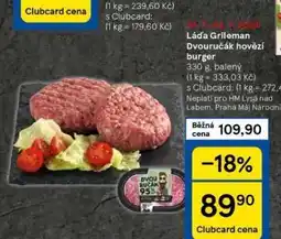 Tesco Dvouručák hovězí burger nabídka