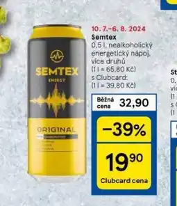 Tesco Semtex energy drink nabídka