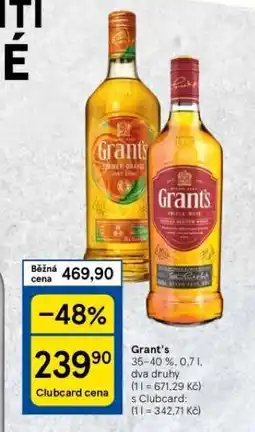Tesco Grant's triple wood whisky nabídka