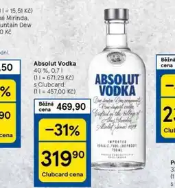 Tesco Absolut vodka nabídka