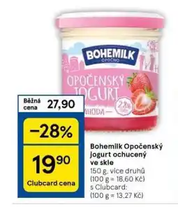 Tesco Bohemilk opočenský jogurt nabídka