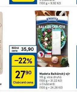 Tesco Madeta balkánský sýr nabídka