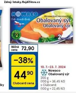 Tesco Nowaco obalovaný sýr nabídka