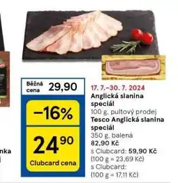 Tesco Anglická slanina nabídka