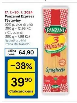 Tesco Panzani těstoviny nabídka