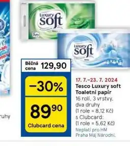 Tesco Luxury soft toaletní papír nabídka