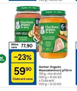 Tesco Gerber organic masozeleninový příkrm nabídka