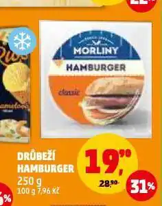 Penny Market Drůbeží hamburger nabídka