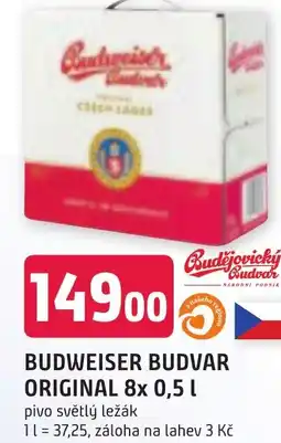 Trefa BUDWEISER BUDVAR ORIGINAL 8x 0,5 L nabídka