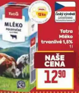 Billa Tatra Mléko trvanlivé 1,5% 1L nabídka