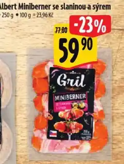 Albert Albert Miniberner se slaninou a sýrem nabídka