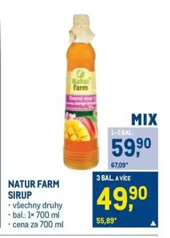 Makro NATUR FARM SIRUP nabídka