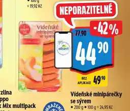 Albert Vídeňské minipárečky se sýrem nabídka