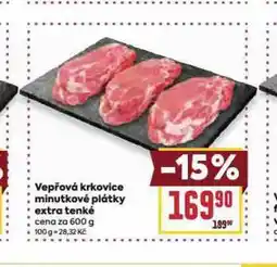 Billa Vepřová krkovice minutkové plátky extra tenké nabídka