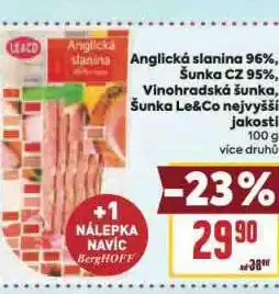 Billa Anglická slanina nabídka