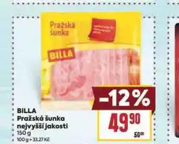 Billa Pražská šunka nejvyšší jakosti nabídka