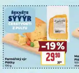 Billa Farmářský sýr plátky nabídka
