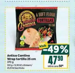 Billa Antica cantina wrap tortilla 25 cm nabídka