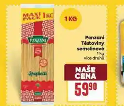 Billa Panzani těstoviny semolinové nabídka